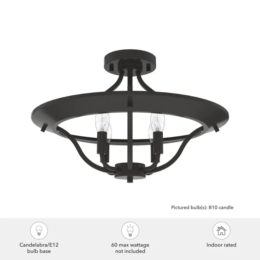 Perch Point Four Light Flush Mount in Noble Bronze - Image 4