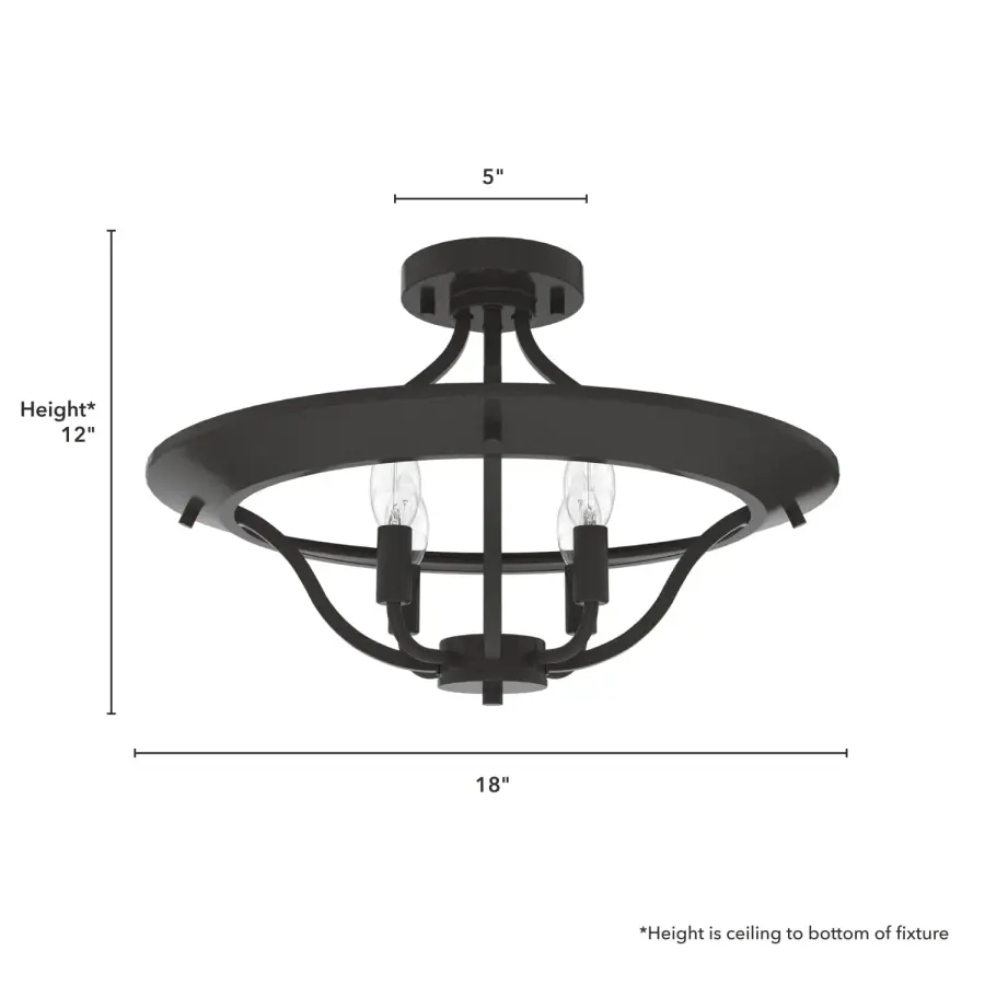 Perch Point Four Light Flush Mount in Noble Bronze - Image 6