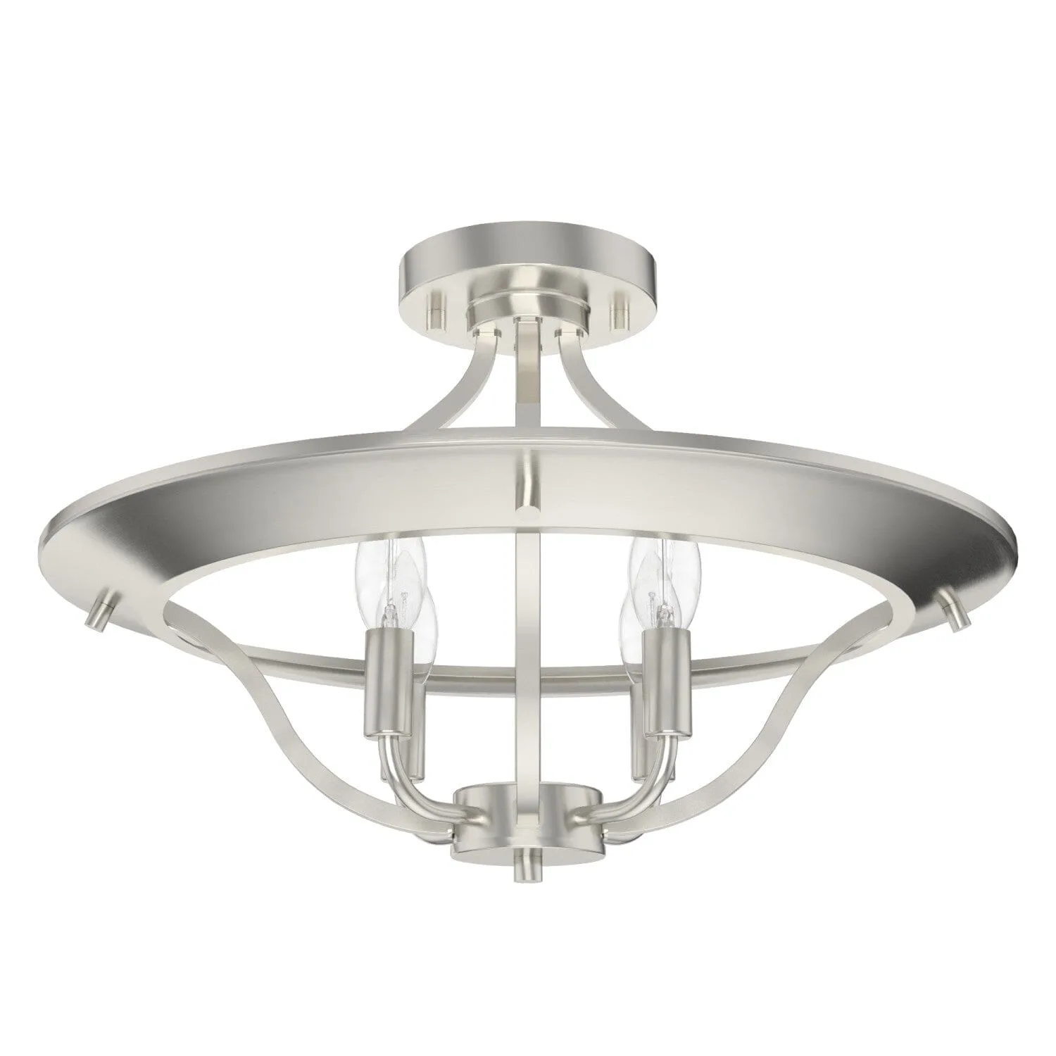 Perch Point Four Light Flush Mount in Brushed Nickel
