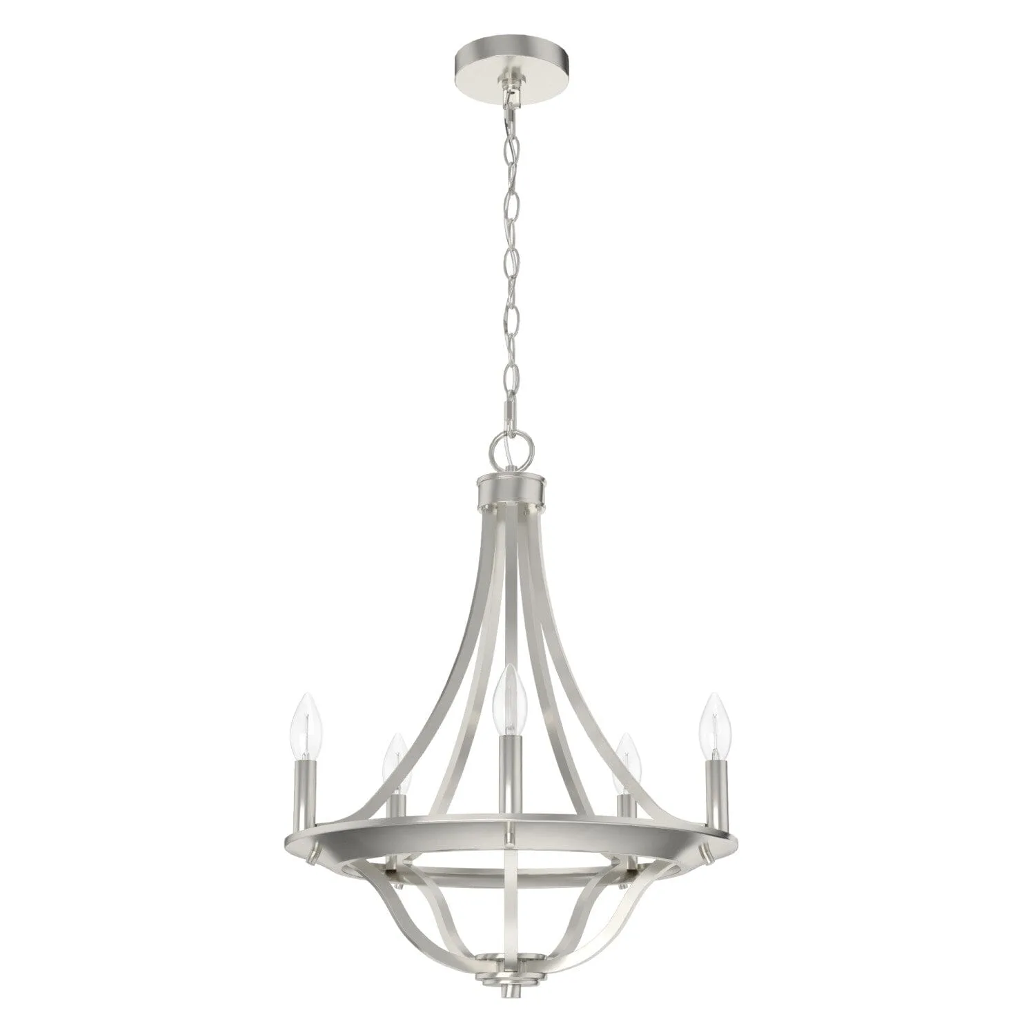Perch Point 5-Light Chandelier in Brushed Nickel