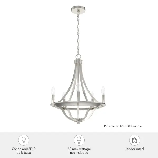 Perch Point 5-Light Chandelier in Brushed Nickel - Image 3