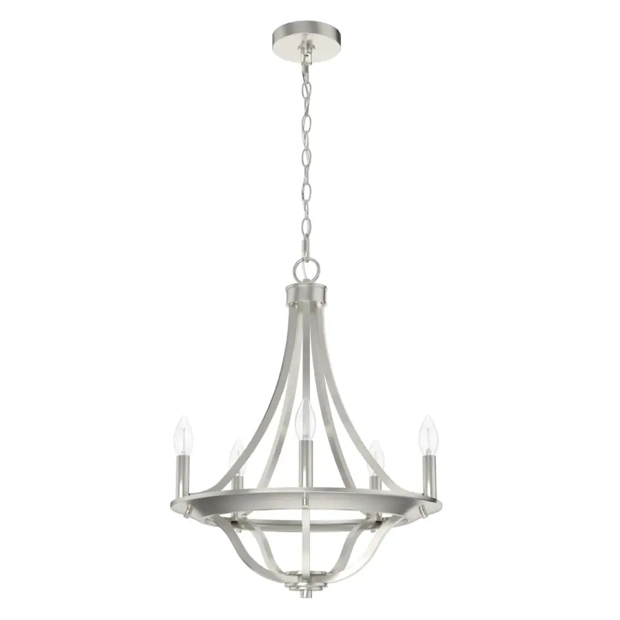 Perch Point 5-Light Chandelier in Brushed Nickel - Image 7