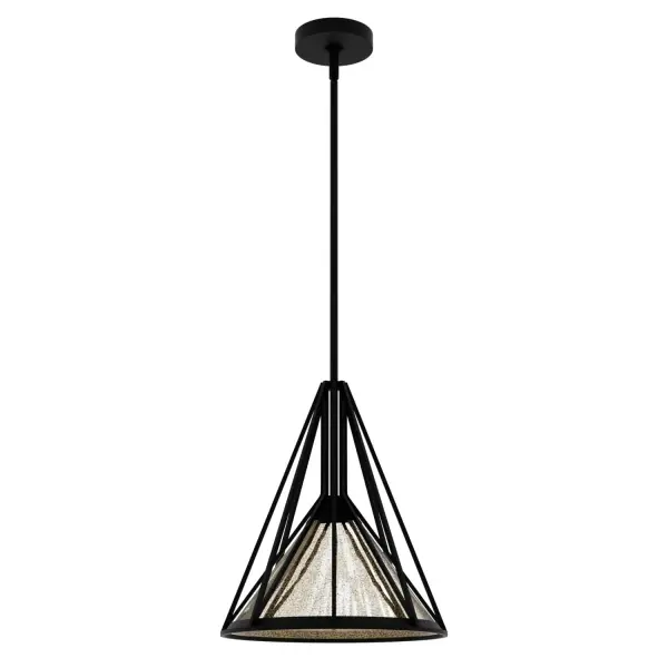 Mercury glass and metal merge with industrial mastery to make a genuinely striking pendant. Hang the Rafner medium pendant over your kitchen island and kick up the style in your kitchen. This fixture is an attention grabber and that is perfect because you are too! Get even more attention with more fixtures from the Rafner collection. Mix and match with fans from our ceiling fan collections to fully finish your space. Rated for indoor use only Requires 1 E26 bulbs. Bulbs not included. MADE FOR INDOORS: For use in indoor spaces like kitchens, bedrooms, living rooms, dining rooms, and entryways. BULB RECOMMENDATION: Maximum W per light bulb or equivalent LED bulb. Bulbs not included. CUSTOMIZABLE HANGING OPTIONS: With the minimum required downrod, the hanging length is 24 inches. When using all of the included downrod, the maximum hanging length is 72.25 inches. WARRANTY: One-year limited warranty backed by the trusted experts at Hunter.