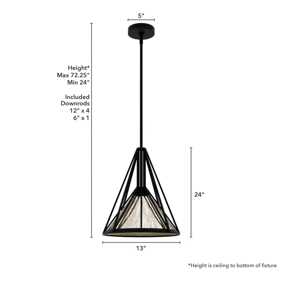 Rafner One Light Pendant in Natural Black Iron - Image 4