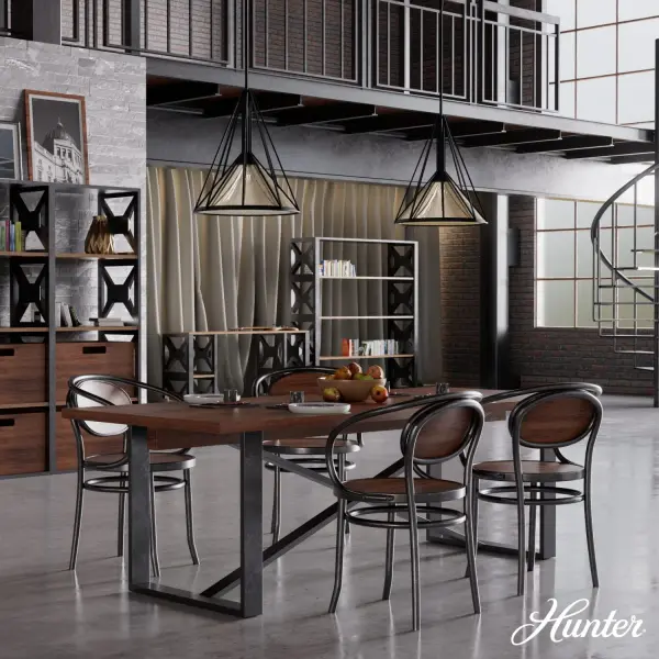 The Rafner large pendant leaves no doubt that your style is cutting edge. This fixture demands attention with its mercury glass held as if suspended in place by sleek metal bands forming a conical shape. Hang more than one fixture from the Rafner collection for a truly dramatic effect. Mix and match with fans from our ceiling fan collections to fully finish your space. Rated for indoor use only Requires 1 E26 bulbs. Bulbs not included. MADE FOR INDOORS: For use in indoor spaces like kitchens, bedrooms, living rooms, dining rooms, and entryways. BULB RECOMMENDATION: Maximum W per light bulb or equivalent LED bulb. Bulbs not included. CUSTOMIZABLE HANGING OPTIONS: With the minimum required downrod, the hanging length is 28.75 inches. When using all of the included downrod, the maximum hanging length is 76.75 inches. WARRANTY: One-year limited warranty backed by the trusted experts at Hunter. - alternate view