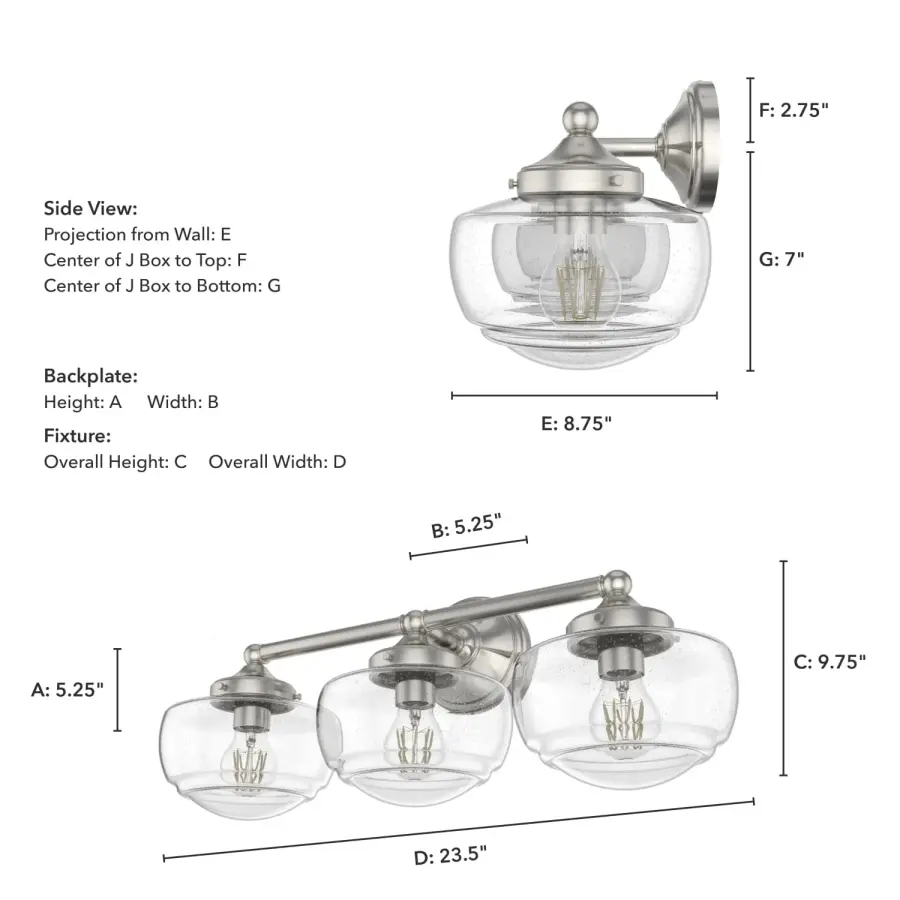 Saddle Creek 3-Light Bathroom Vanity in Brushed Nickel - Image 3