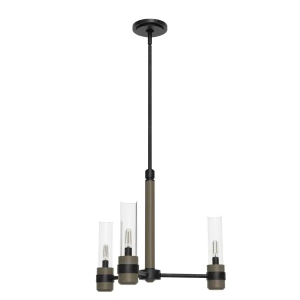 Get back to basics with the River Mill chandelier. This light fixture blends wood-inspired elements, metal, and seeded glass, creating a calm aesthetic of a modern mountain lodge. Part rustic, part modern, this light will suit multiple spaces and various styles. Want a more cohesive look? Add lights from the River Mill collection for a relaxed, elegant style throughout your home. Rated for indoor use only Requires 3 E12 bulbs. Bulbs not included. MADE FOR INDOORS: For use in indoor spaces like kitchens, bedrooms, living rooms, dining rooms, and entryways. BULB RECOMMENDATION: Maximum 60 W per light bulb or equivalent LED bulb. Bulbs not included. PICTURED HERE: Match our image using T6 Tubular light bulbs. CUSTOMIZABLE HANGING OPTIONS: With the minimum required downrod, the hanging length is 25 inches. When using all of the included downrod, the maximum hanging length is 73 inches. WARRANTY: One-year limited warranty backed by the trusted experts at Hunter.