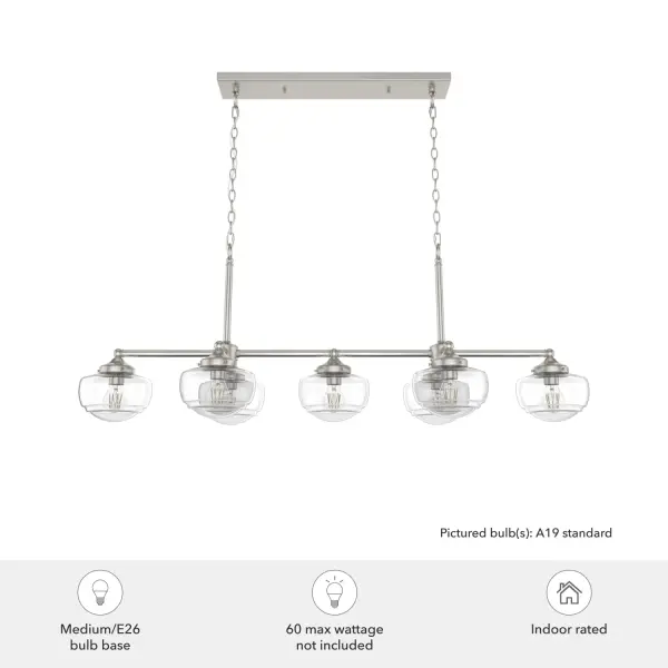 Saddle Creek 7-Light Linear Chandelier in Brushed Nickel - Image 3
