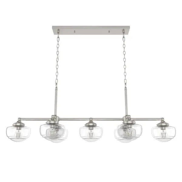 Saddle Creek 7-Light Linear Chandelier in Brushed Nickel - Image 7