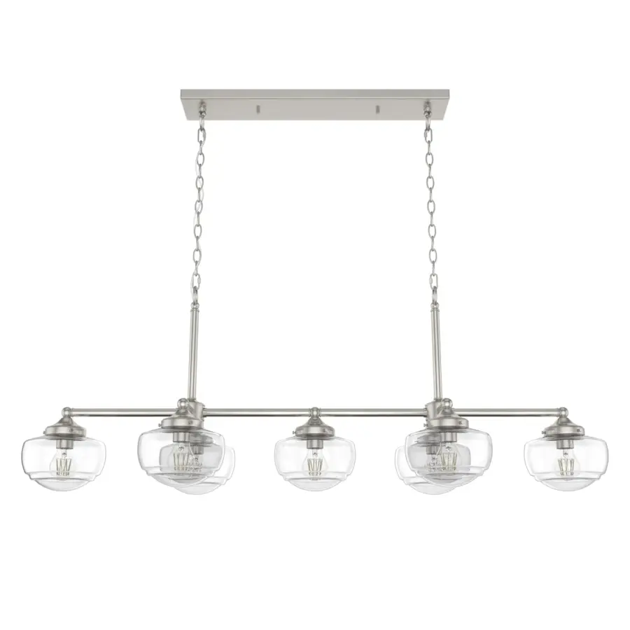 Saddle Creek 7-Light Linear Chandelier in Brushed Nickel - Image 7