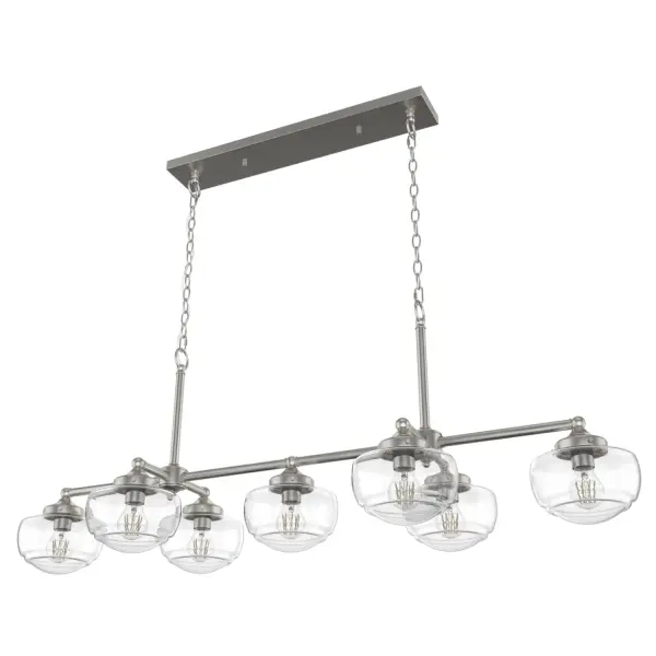 Saddle Creek 7-Light Linear Chandelier in Brushed Nickel - Image 8