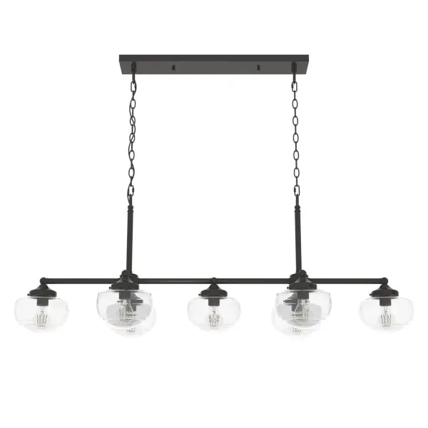 Saddle Creek Clear Seeded Glass 7 Light Linear Chandelier