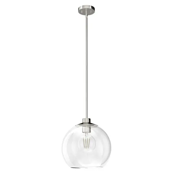 Enter under the light of the Xidane large pendant and be dazzled. The Xidane pendant is a stunning light fixture! Metal extending to a lovely seeded-glass globe is eye-catching and gives spectacular light to your space. Add other pieces from the Xidane collection for glam throughout your home. Mix and match with fans from our ceiling fan collections to fully finish your space. Rated for indoor use only Requires 1 E12 bulbs. Bulbs not included. MADE FOR INDOORS: For use in indoor spaces like kitchens, bedrooms, living rooms, dining rooms, and entryways. BULB RECOMMENDATION: Maximum 60 W per light bulb or equivalent LED bulb. Bulbs not included. PICTURED HERE: Match our image using G25 Globe light bulbs. CUSTOMIZABLE HANGING OPTIONS: With the minimum required downrod, the hanging length is 15.25 inches. When using all of the included downrod, the maximum hanging length is 71 inches. WARRANTY: One-year limited warranty backed by the trusted experts at Hunter.