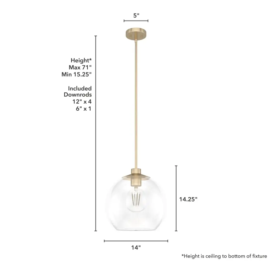 Xidane One Light Pendant in Alturas Gold - Image 11