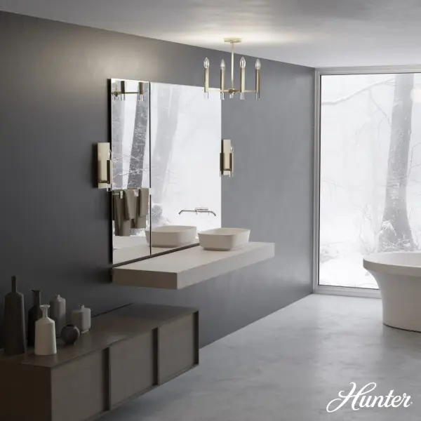 The Sunjai combines classic candelabra elegance with modern glamour in a compact 17.25-inch fixture. Its convertible design allows transformation to semi-flush mount, making it adaptable to various ceiling heights and room configurations. - alternate view