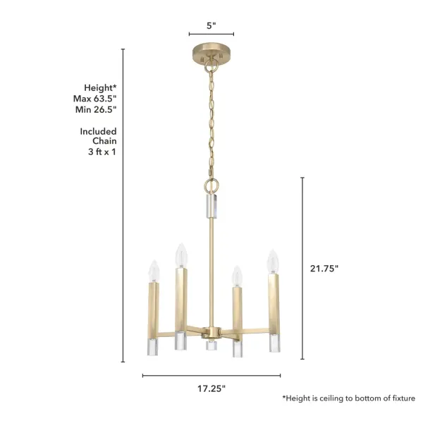 Sunjai Four Light Pendant in Alturas Gold - Image 4