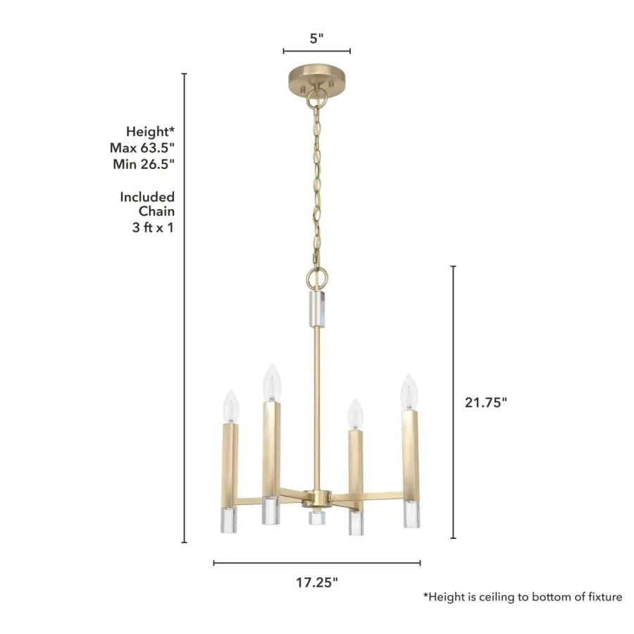 Sunjai Four Light Pendant in Alturas Gold - Image 4