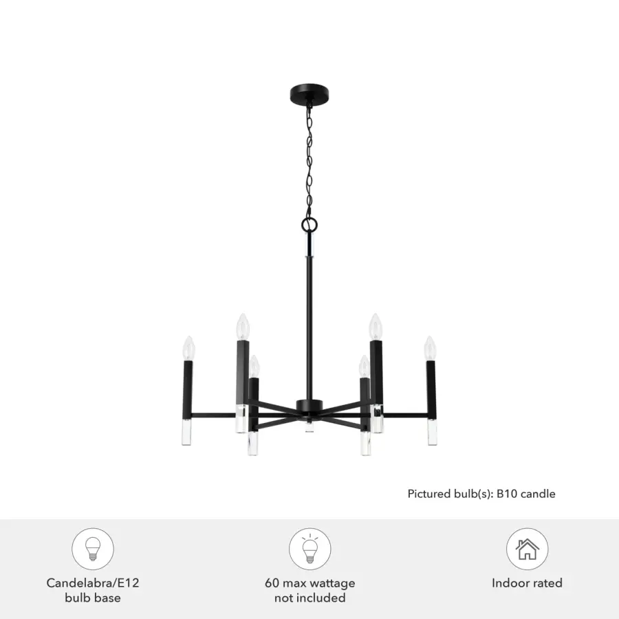Sunjai 6-Light Chandelier in Matte Black - Image 5