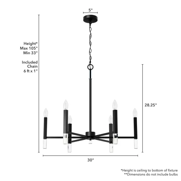 Sunjai 6-Light Chandelier in Matte Black - Image 7