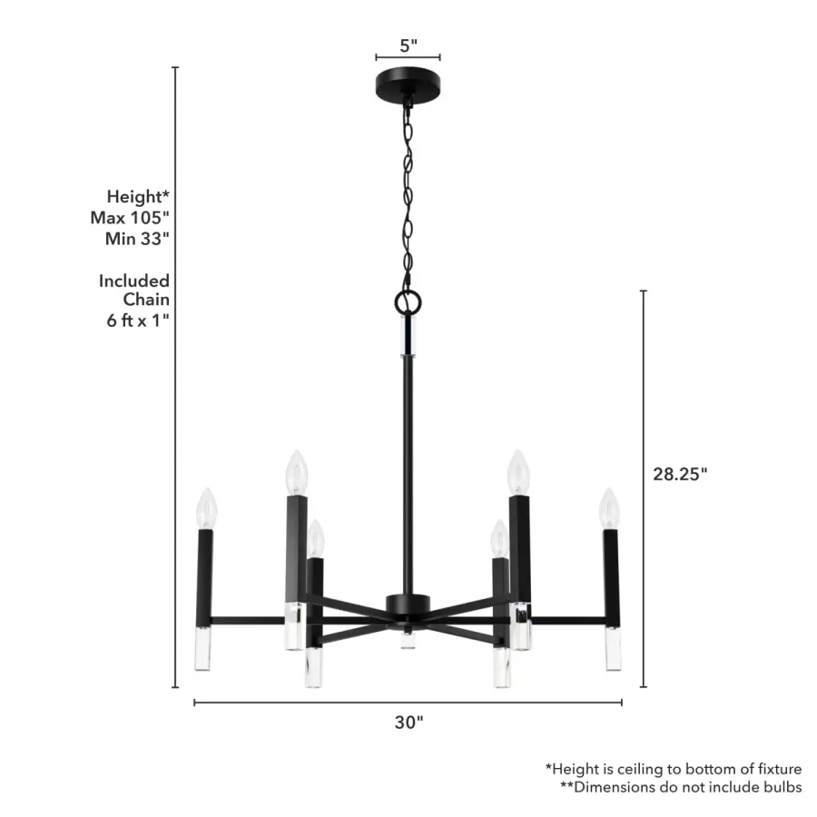 Sunjai 6-Light Chandelier in Matte Black - Image 7
