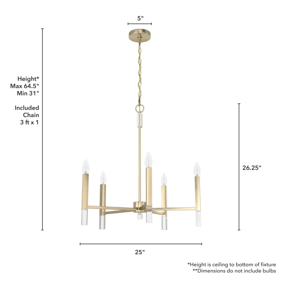 Sunjai Five Light Chandelier in Alturas Gold - Image 4
