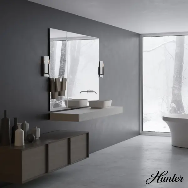 The Sunjai wall sconce will be a simple yet elegant addition to your home. Brighten your space with a sconce that is designed to withstand the humidity of your powder room and is elegant enough for your living space. The Sunjai's beautiful clean-lined design allows it to transition into any decor scheme seamlessly. Mix and match with other fixtures from this collection or from our ceiling fan designs. Rated for indoor spaces exposed to humidity Requires 1 E12 bulbs. Bulbs not included. Up Mount Only INDOOR-DAMP RATED: For use in indoor spaces exposed to humidity like bathrooms and laundry rooms. BULB RECOMMENDATION: Maximum W per light bulb or equivalent LED bulb. Bulbs not included. PICTURED HERE: Match our image using B10 Candle light bulbs. WARRANTY: One-year limited warranty backed by the trusted experts at Hunter. - alternate view