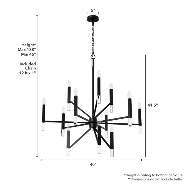 Sunjai 12-Light Chandelier in Matte Black - Image 11