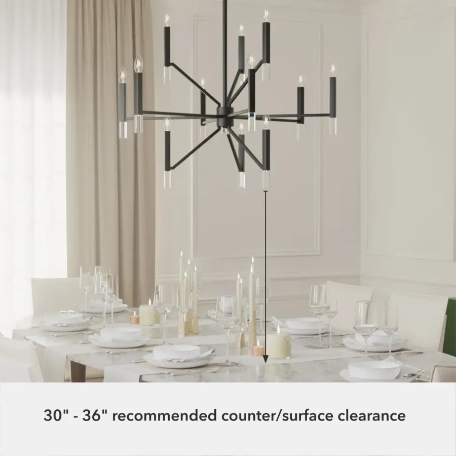 Sunjai 12-Light Chandelier in Matte Black - Image 14