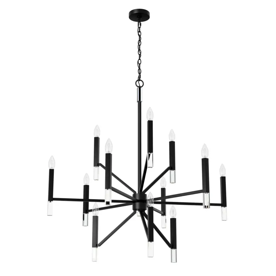 Sunjai 12-Light Chandelier in Matte Black - Image 18
