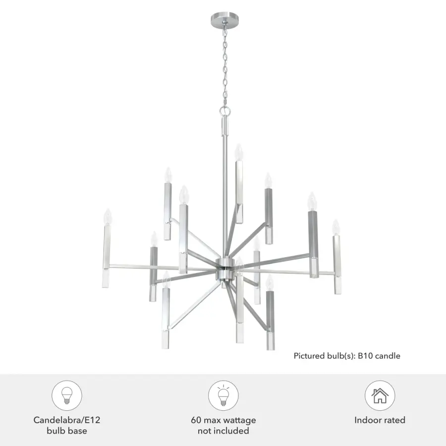 Sunjai 12-Light Chandelier in Matte Black - Image 7