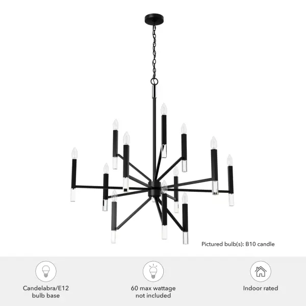 Sunjai 12-Light Chandelier in Matte Black - Image 8