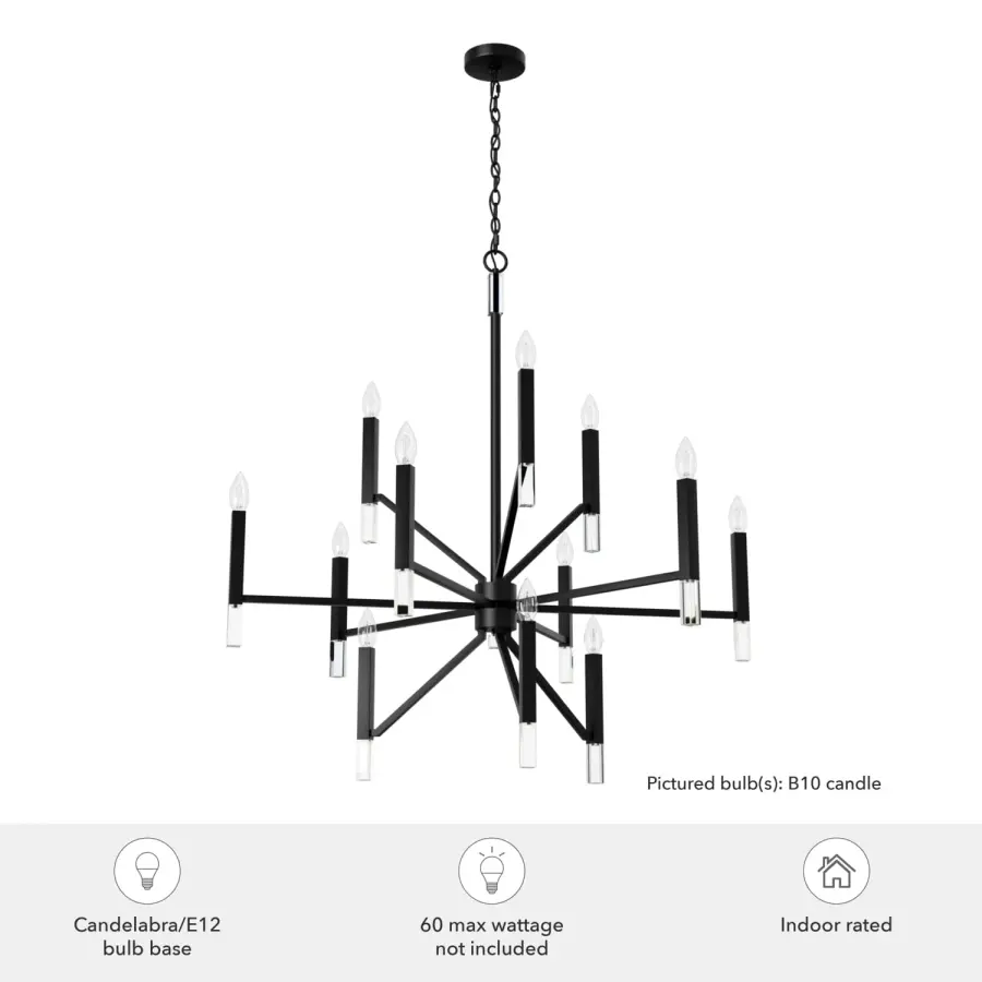 Sunjai 12-Light Chandelier in Matte Black - Image 8