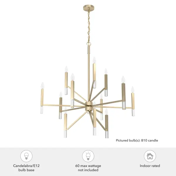 Sunjai 12-Light Chandelier in Matte Black - Image 9