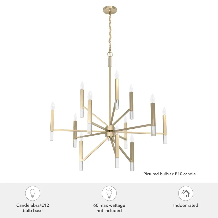 Sunjai 12-Light Chandelier in Matte Black - Image 9