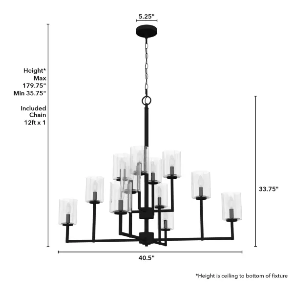 Kerrison 12-Light Chandelier in Natural Black Iron - Image 4