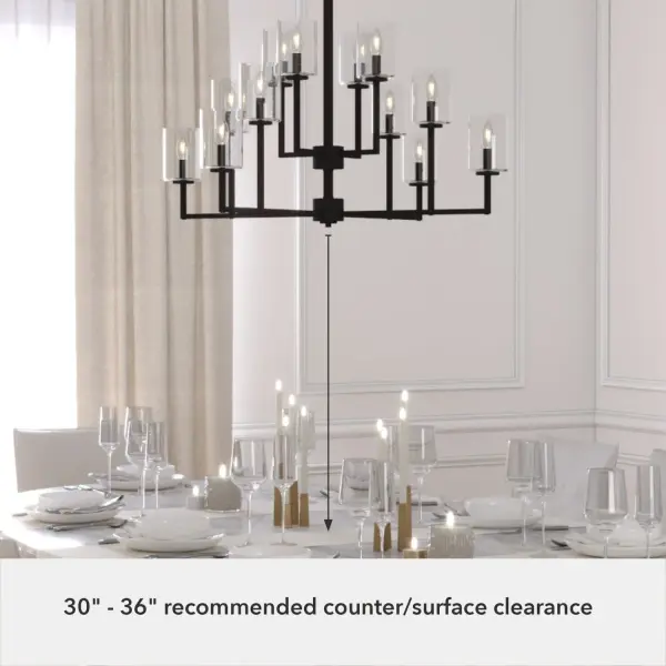Kerrison 12-Light Chandelier in Natural Black Iron - Image 5