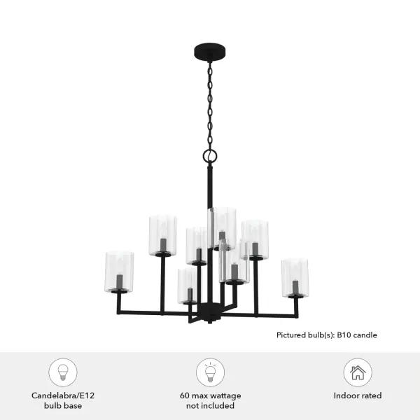 Kerrison Eight Light Chandelier in Natural Black Iron - Image 3