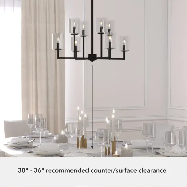 Kerrison Eight Light Chandelier in Natural Black Iron - Image 5