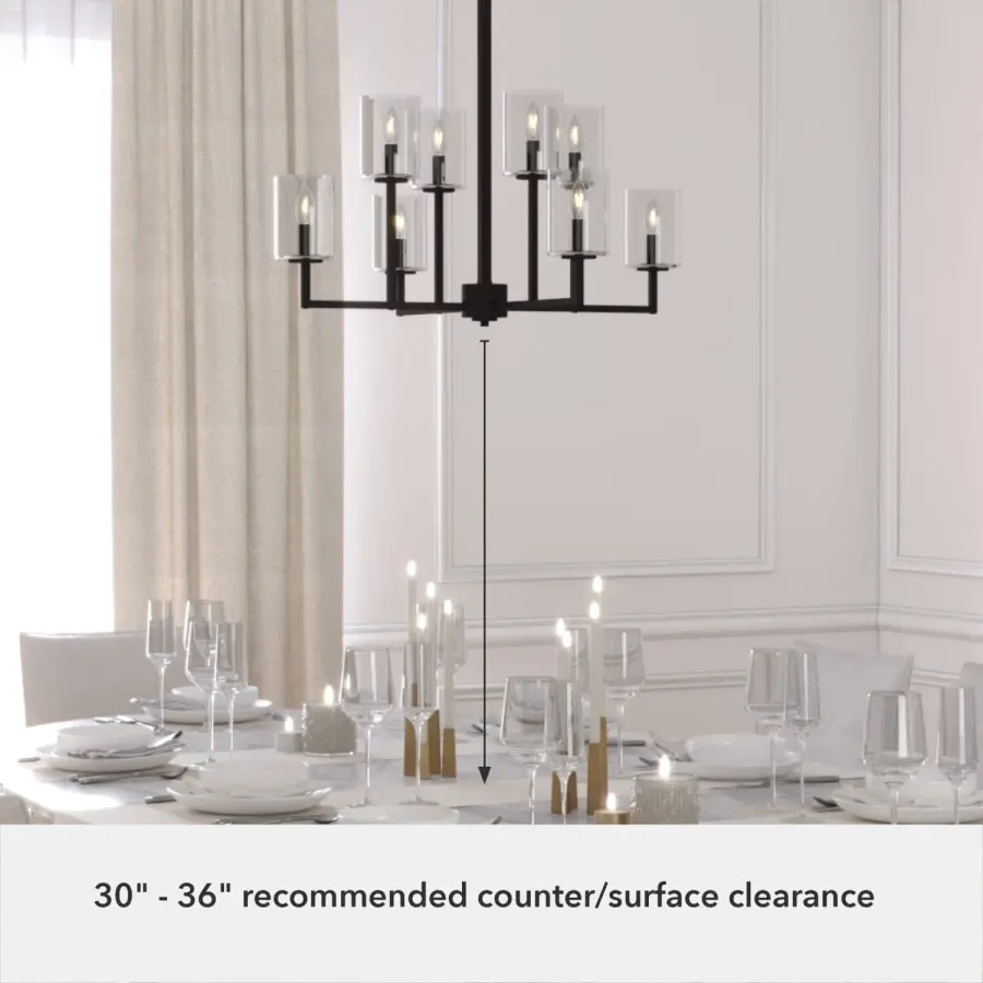 Kerrison Eight Light Chandelier in Natural Black Iron - Image 5