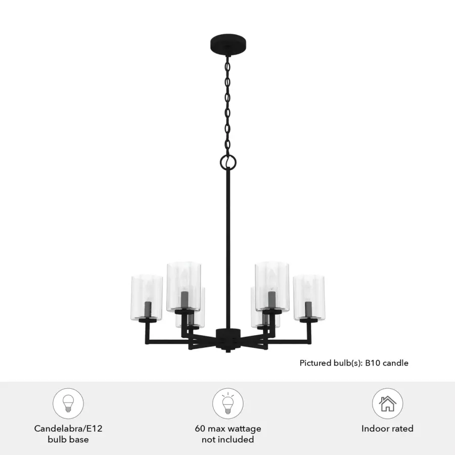 Kerrison 6-Light Chandelier in Brushed Nickel - Image 5