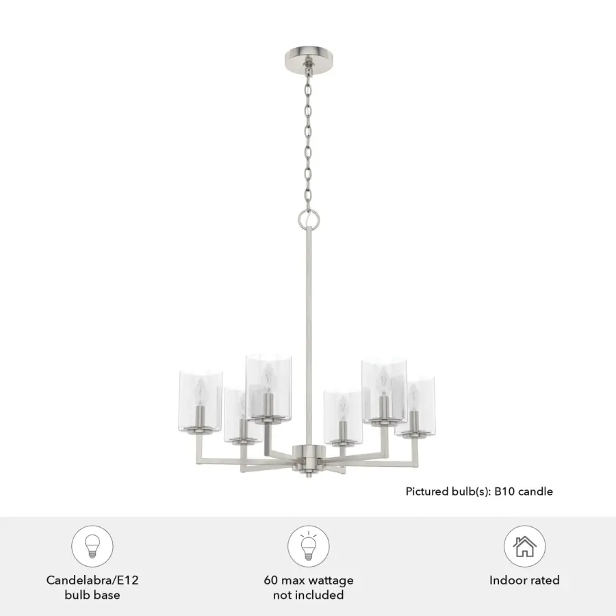 Kerrison 6-Light Chandelier in Brushed Nickel - Image 6