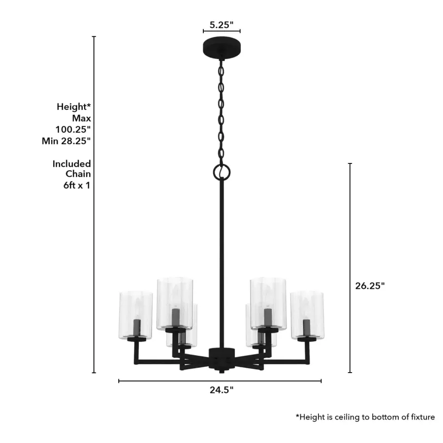 Kerrison 6-Light Chandelier in Brushed Nickel - Image 7