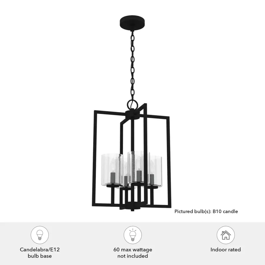 Kerrison Four Light Pendant in Natural Black Iron - Image 6