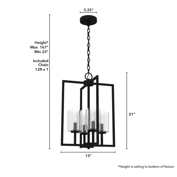 Kerrison Four Light Pendant in Natural Black Iron - Image 8