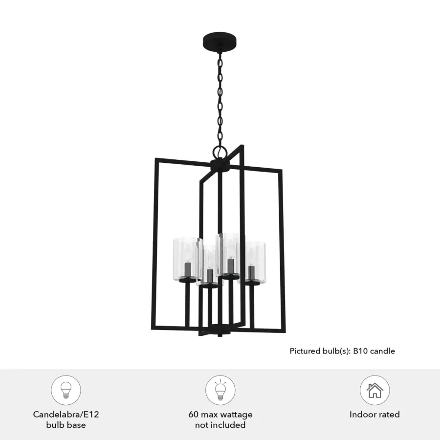 Kerrison Four Light Pendant in Natural Black Iron - Image 3