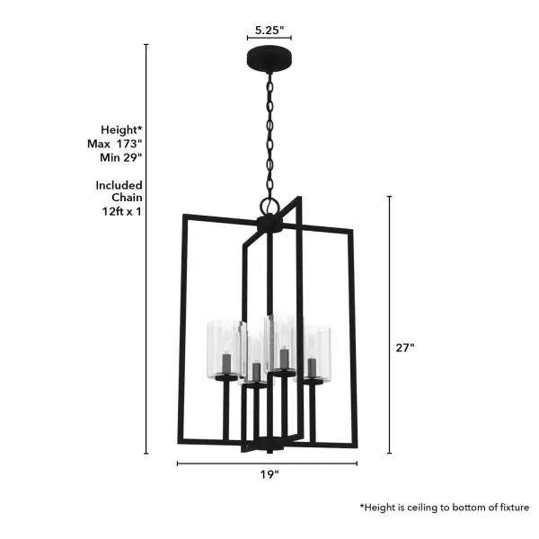 Kerrison Four Light Pendant in Natural Black Iron - Image 4