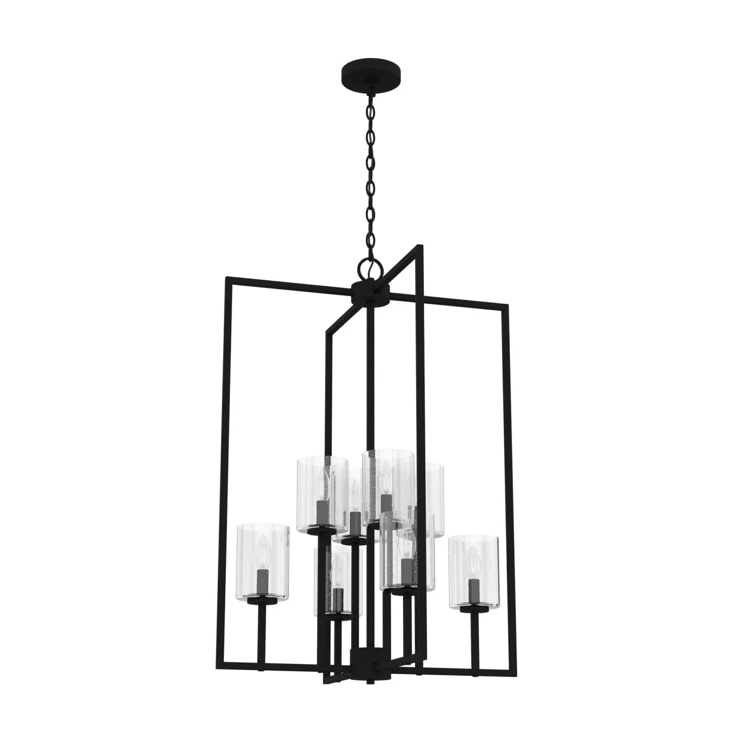 Kerrison Eight Light Pendant in Natural Black Iron