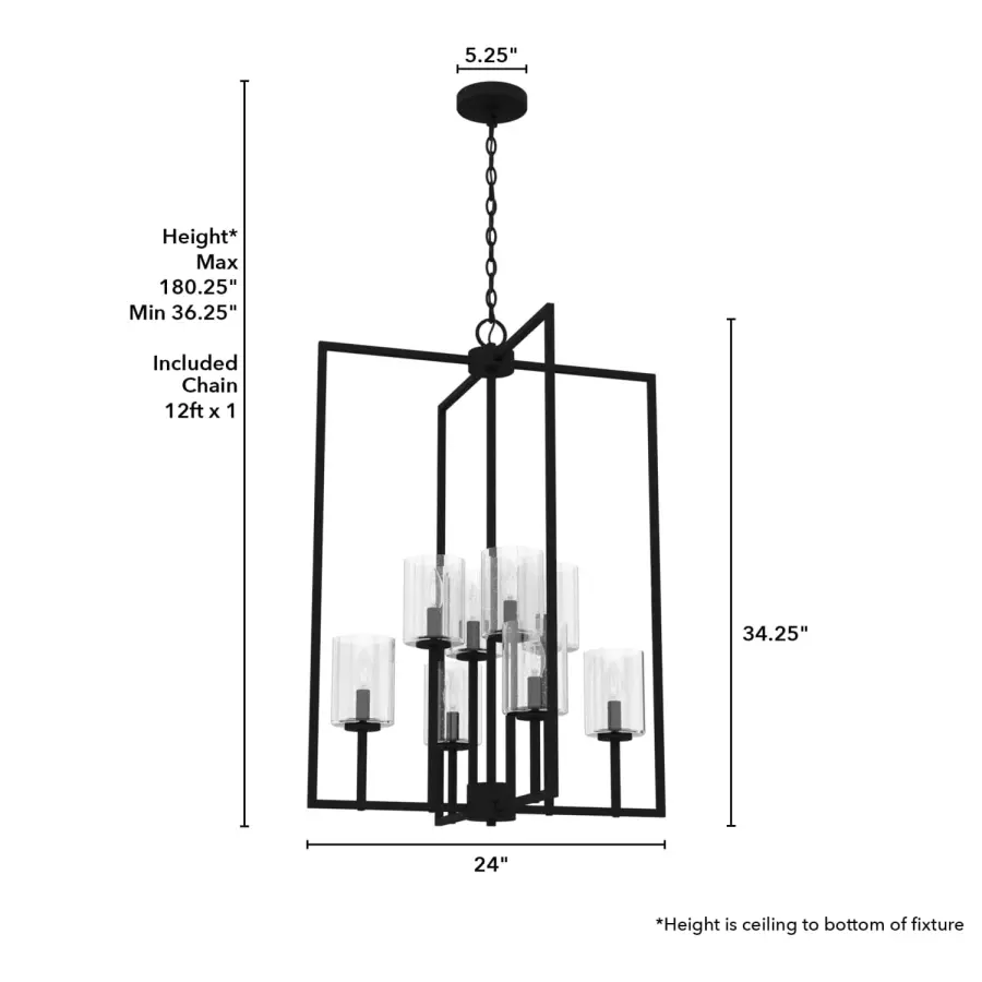 Kerrison Eight Light Pendant in Natural Black Iron - Image 4