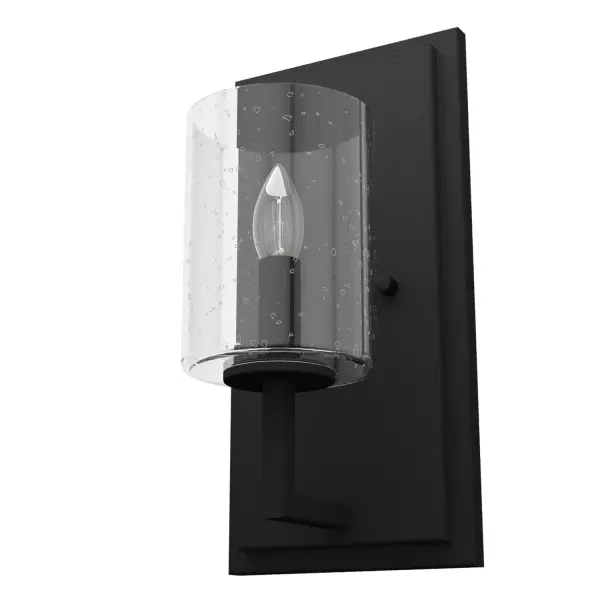 Let your light shine bright with the Kerrison wall sconce, created to lend an air of casual comfort to your home. Modern design meets industrial style in this sophisticated balance of form and function. As a bonus, the Kerrison wall sconce is damp-rated to handle the humidity of your home's bathrooms or laundry area. Mix and match with other fixtures from this collection or from our ceiling fan designs. Rated for indoor spaces exposed to humidity Requires 1 E12 bulbs. Bulbs not included. INDOOR-DAMP RATED: For use in indoor spaces exposed to humidity like bathrooms and laundry rooms. BULB RECOMMENDATION: Maximum 60 W per light bulb or equivalent LED bulb. Bulbs not included. PICTURED HERE: Match our image using B10 Candle light bulbs. WARRANTY: One-year limited warranty backed by the trusted experts at Hunter.