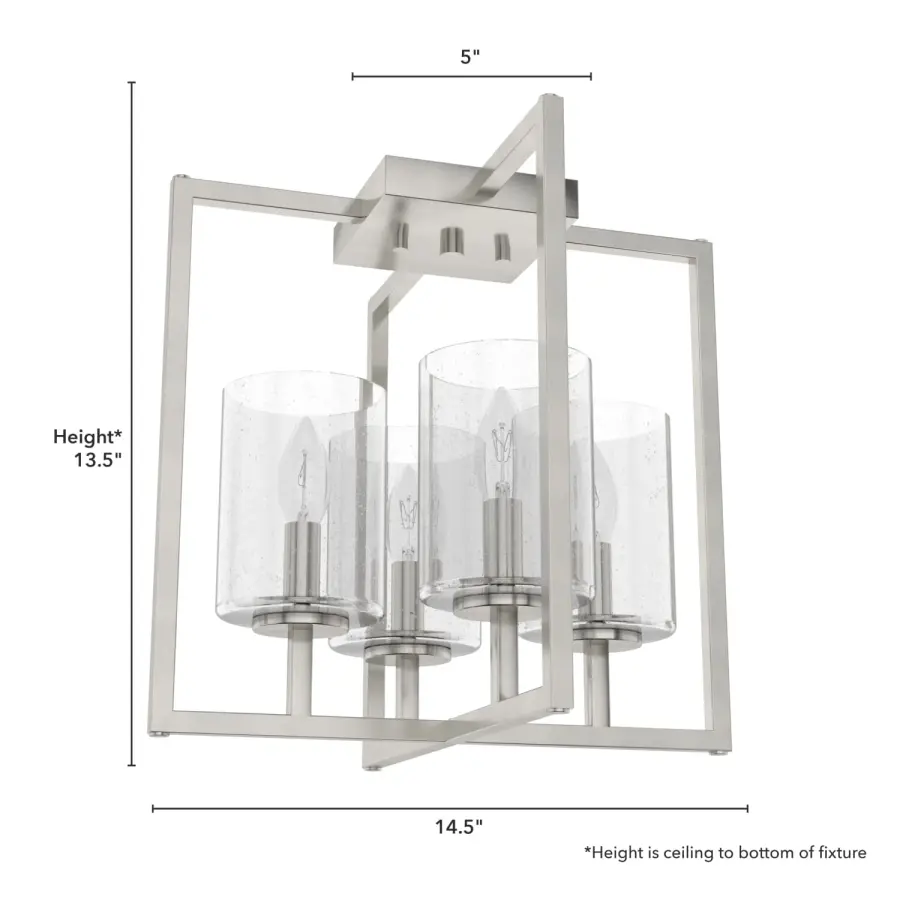 Kerrison Four Light Flush Mount in Brushed Nickel - Image 6